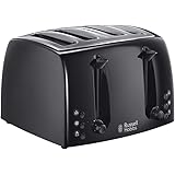 Russell Hobbs 21651 Textures 4-Slice Toaster 21651-Black, Plastic, Black