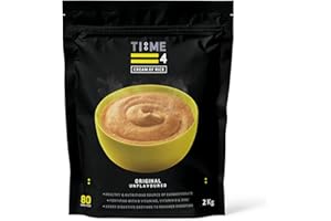 TIME 4 NUTRITION Time 4 Cream of Rice 2kg 80 Servings - Gluten Free Carbohydrate Source + Vitamins, Minerals & Digestive Enzymes - Vegan Friendly Rice Cream – Porridge Alternative (Original Unflavoured + Unsweetened)