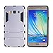 Produktbild COOVY® Cover für Samsung Galaxy A7 SM-A700 / SM-A700F (Model 2015) Bumper Case, Doppelschicht aus Plastik + TPU-Silikon, extra stark, Anti-Shock, Standfunktion | Farbe Silber