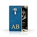 Produktbild Stuff4® Personalisiert Individuell Leder-Effekt Hülle für Asus Zenfone 3 Deluxe ZS570KL / Aqua Blaues Monogramm Design/Initiale/Name/Text Schutzhülle/Case/Etui