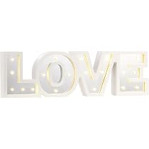 Lunartec Scritta LED Da Parete 'HOME' - Legno E Specchi Con Timer E Batterie - Luce Bianca Calda - 29.7x9x2.9 Cm