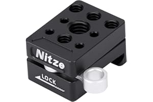 Nitze Quick Release NATO Clamp mit Schnellspanner Lock Lever, NATO Klemme mit 1/4" und 3/8" ARRI Locating Hole für Camera Cage, Monitor Cage, Magic Arm, EVF-Sucher, LED Licht und Mikrofon - NF49A