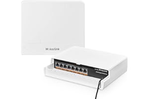 MokerLink Switch Gigabit PoE a 8 porte per esterni, 8 porte PoE+ 1000 Mbps, 802.3 af/at 120 W, impermeabile senza ventola, Plug and Play Switch