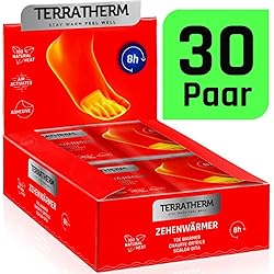 TerraTherm Chauffe Pieds, 8 Heures de Chaleur, chaufferettes pour Orteils, Super Mince et confortablement Doux, Chauffe Pieds Collants et chaufferettes, 30 Paires