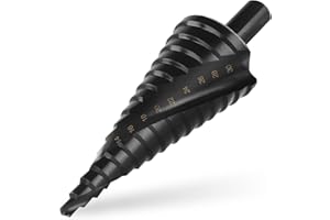 flintronic Broca Escalonada 4-32mm, 15 Pasos Broca Cónica HSS Titanio, Espiral Brocas Drill Bits con Vástago Triangular, Acero de Alta Velocidad, para Taladrar en Acero, Madera Latón, Aluminio, PVC