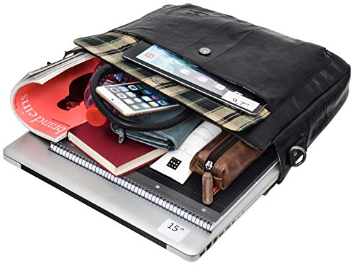 Gusti Leder studio „Porter“ große elegante Laptoptasche 15,4″ Notebooktasche Arbeitstasche Lehrertasche Aktentasche Businesstasche Bürotasche Herrentasche Damentasche Notebooktasche Schwarz 2B17-20-6 - 3