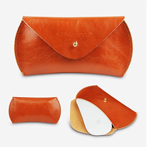 GENORTH® Weiche Hülle Leder Tasche für MacBook Air &Macbook Pro 13.3 Wasserdicht mit Schutz Tasche für Maus und Netzteil (13 Zoll, Braun) - 7