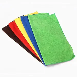 BEST QUALITY MARC CLEANING PRODUCTS 340 GSM Microfiber Car Cleaning Cloth (40 x 40 cm, Multicolor) - Set of 5