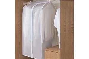 MuChoney Saco de ropa extra grande (XL, 60 x 50 x 120 cm), funda para traje, almacenamiento a largo plazo de chaqueta, abrigo, vestidos, traje de protección contra daños por polvo, transparente
