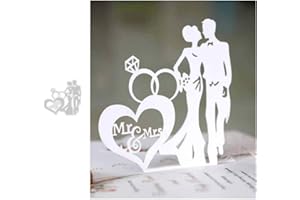 YUNTRIP Matrices de découpe en métal en forme de cœur avec inscription « Mr & Mrs » - Pour invitation, scrapbooking, fabrication de cartes, gaufrage, décoration