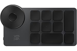 XP-Pen ACK05 Télécommande de Raccourci, Pavé Numérique Clavier sans Fil Portable avec Roulette et 10 Touches (Jusqu’à 40 Raccourcis Customisables), Convient pour Tablettes Graphiques et Ordinateurs