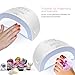 LONGKO 48W 24W UV/LED Nail Gel Curing Lamp 2-Light Manicure Dryer Fingernail Toenail Fast Drying Sun Light w/Timer Cooling Fan (White)