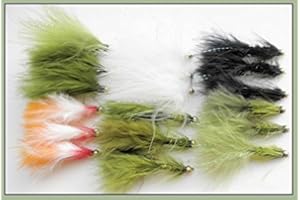 TROUTFLIES UK LURES Gold Head Trout Flies, 18 Pack, Lures,Budgie,Damsels,Cats Whiskers, Etc, Size 10