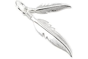 GREEN CROSS TOAD Solid Sterling Silver Native American 2 Eagle Spirit Feather Pendant Charm (P047)