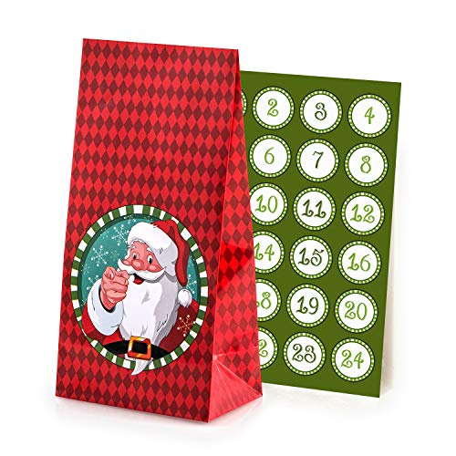 Pajoma 50272.0 Calendario de Adviento-Bolsas de Papá Noel, 24 pcs
