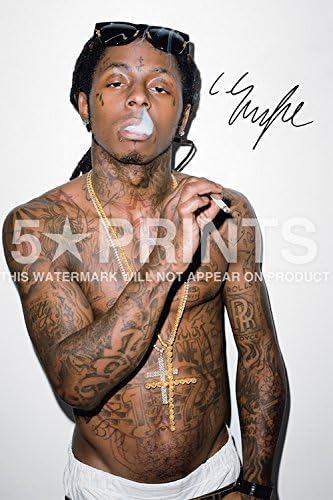 Lil Wayne Signed PP Rapper Young Money Artist 12x8" Poster Photo