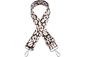 Santimon Correa Bandolera Asa Recambio Adjustable Lona Mujer Hombro Cincha Cadena con Hebilla Metalica para Bolso Cartera Monedero Leopardo(Rosa Claro)