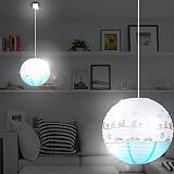 MIA Light Auto Papier Kugel Hänge Leuchte Ø400mm/ Kinder/ Blau/ Pendel Lampe Hängelampe Hängeleuchte Kinderlampe Kinderleuchte Kinderzimmer Kinderzimmerbeleuchtung Kinderzimmerlampe Kinderzimmerleuchte Papierkugel Papierlampe Papierleuchte Pendellampe Pendelleuchte - 7