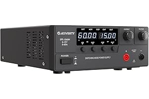 Labornetzteil, Jesverty Labornetzteil DC Regelbar Netzgerät(15V, 60A) mit hochpräzisem 4-stelligem LED-Display, 5 V/2 A USB-Port-Testleitungsausgang, grobe und feine Einstellungen SPS-1560H