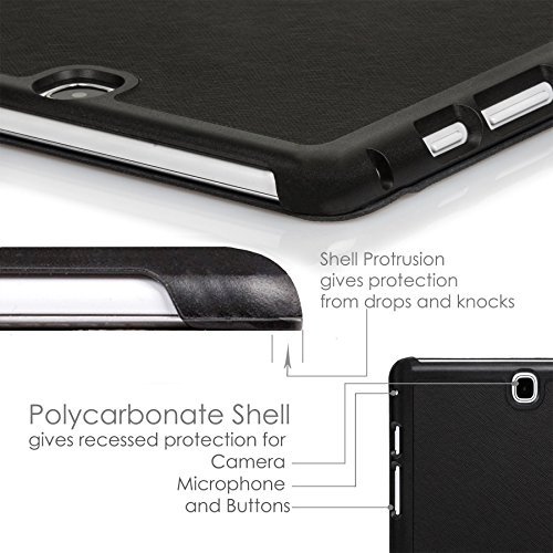 Forefront Cases® Neue Origami Leder Hülle / Tasche / Case / Cover für Samsung Galaxy Tab A 9.7 SM-T550 (Mai 2015) – Rundum-Geräteschutz und intelligente Auto-Sleep-Wake-Funktion mit 3-JAHRES-GARANTIE VON FOREFRONT CASES – inkl. Eingabestift und Displayschutz - 7