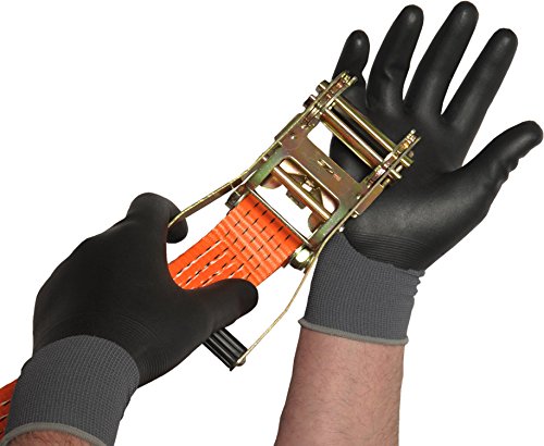 Schwarz Komplett beschichtete Nitril-Arbeitshandschuhe, wasserdichte Garten-Handschuhe, alle Größen 7–10 x 2 Paar