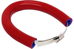 JFG RACING 52cm/20.47" Protezione Scarico Moto,Universale Protezione Scarico Regolabile,Anello Protezione Scarico Moto per Pit Dirt Bike Motocross Supermoto Enduro Scooter-Rosso