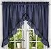 Ellis Curtain Stacey Tailored Tier Pair Curtains, 56" x 36", Navy