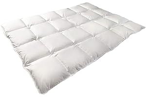 Mayaadi Home Kołdra puchowa 200 x 220 cm | kołdra 1000 g, 70% puch gęsi, 30% pierze | 100% naturalna bawełna | wyprodukowano w Europie, kołdra pikowana dla alergików | HS45