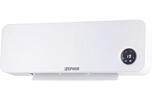 DIMENSIONE ELETTRONICA S.R.L. Zephir ZMW3023B Termoventilatore da Parete Stufa Elettrica Ceramica 2000W 2 Livelli di Potenza Timer 8 Ore Oscillazione Display LED Protezione Antisurriscaldamento Bianco
