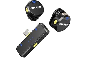 FULAIM Wireless Lavalier Microphone for iPhone 15/Android, Noise Cancellation Wireless Microphone, USB C Mini Lapel Clip on Mic for Video Recording Podcast Vlog YouTube TikTok