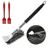 Magicfun Spazzole Barbecue Kit Spazzola e Raschietto 3 in 1 Acciaio Inossidabile