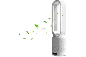 SHAVINGFUN Ventilateur Silencieux,Ventilateur Colonne Sans Pale,Ventilateur Sans Pale avec Télécommande,Écran LED,8 Vitesses,2H Minuterie, Oscillation à 80°,pour la Maison,Chambre,Salon,Bureau