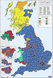 Westminster Parliamentary Constituencies - Colour Map - Matt Paper ...