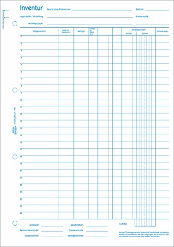 Avery Zweckform 1101 Inventurbuch (A4, 50 Originale, mikroperforiert) weiß - 2