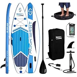 AQUA SPIRIT iSUP 320 x 84 x 15cm Stand up Gonflable Surf Planche de Paddle pour Adulte Unisexe Débutant intermédiaire Charge Max 150KG avec Pagaie Réglable, Matelas à Langer