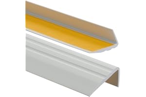 PROFIPVC Nez de marche PVC 50x25mm, 100 cm - Profil d’angle autoadhésif, antidérapant, d'escalier-protection, bande de bordure - Gris Clair