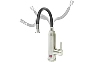 HOGART Elektrische Wasserhahn mit Durchlauferhitzer 230v für Küche, Garten, Bad, Wohnwagen, Camping, Smart Heater, Armatur mit Sofortiger Warmwasserbereiter, Warmwasserhahn, Wasserboiler