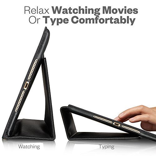 KAVAJ iPad Air 2 Hülle Echtleder Case „Berlin“ für das Apple iPad Air 2 Schwarz aus echtem Leder mit Stand und Auto Schlaf/Aufwachenen Funktion. Dünnes Smart-Cover Schutzhülle Tasche Ledertasche - 4