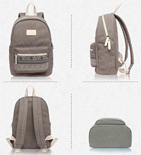 MojiDecor Bohemian Canvas Rucksack Schulrucksack Laptoptasche Notebook Rucksack 15-Zoll Laptop Casual Backpack Daypack Vintage Herren Damen Rucksack f