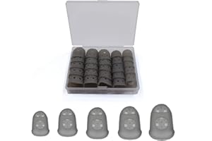 ROUCERLIN Boîte de protège-doigts en silicone de qualité supérieure antidérapants et respirants pour musique et couture 5 tailles Gris