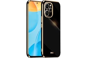 HONLEN Etui do Redmi 12 (4G) / Redmi 12 5G (6,79 cala), Miękki silikonowy futerał TPU Galwanizowany projekt ramki-czarny