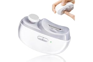 GENÉRICO Cortauñas Eléctrico 2025 nuevo, 3 en 1 Cortaúñas Automático y Pulidor, 2 velocidades Cortauñas Eléctrica Ajustable Automático con Luz LED y Recargable por USB, para bebés, Mayores y Adultos (Blanco)