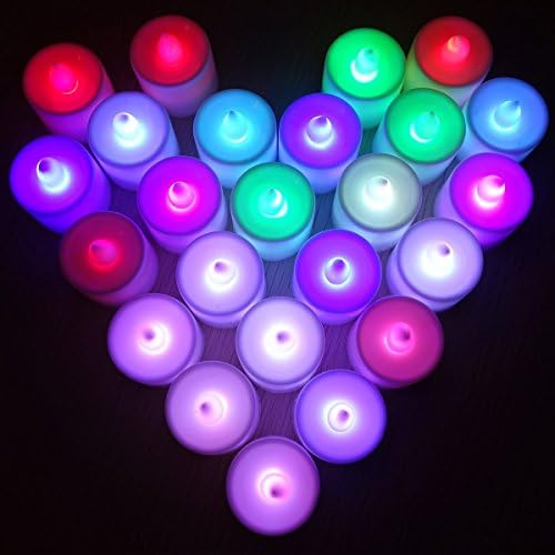 JVJ Set of 24 RGB Colour Changing LED Tea light Candle Mood Light for Festivals Christmas Wedding Party