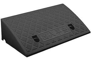 Hoopever Kerb Ramp 490×270×120mm Portable Curb Ramp Lightweight Plastic Threshold Ramp 4.7 Inch Rise Transition Ramp for Pavements Car Bike Wheelchair Motorcycle Handcart, Slip-Resistant Surface