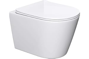 Mai & Mai Wall Rimless Toilet Aachen108-kurz White Ceramic Toilet 37x49x37cm Soft Close Seat