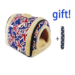 ANPI 2 en 1 Casa y Sofá para Mascotas, Lavable a Máquina Casa Cama de Perro Gato Puppy Conejo Mascota Antideslizante Plegable Suave Calentar con Cojín Extraíble Colchón, 3 Tamaños