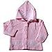3-6 months - Baby Girls Cardigan - Beautiful Pink and White LOVE HEARTS Pattern Knitted Hooded Cardigan