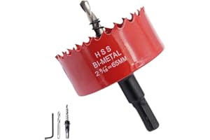 Hole Saw Drill Bit HSS Hole Cutter with Arbor for Wood and Metal LAIWEI (2-9/16"(65mm))…
