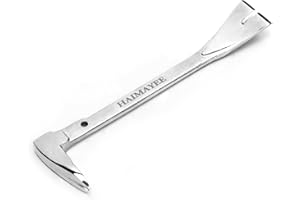 HAIMAYEE Präzisionseisen Nageleisen 200mm Brecheisen Nagelschlitze Meißelschaber Brecheisen aus Geschmiedeten 45 Stahl Optimale Hebelwirkung