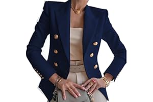 OADOBKICE Blazer Nero Donna Blazer Cappotto Donna Blazer Casual Bottoni Partito Blazer Giacca Donna Lavoro Blazer Formale Blazer Cappotto Blazer Regolare Manica Lunga Blazer Cappotto Donna